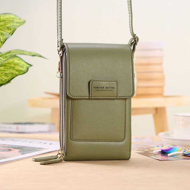 image-2022 new touch screen mobile phone bag female small oblique cute mobile phone small bag fashion wallet vertical section