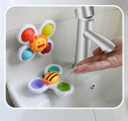 image-Children's Spinning Flower Bubble Gyro Bath Toy