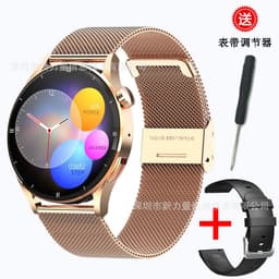image-QS39 Smart Watch - Bamboo Steel Gold 1.32"