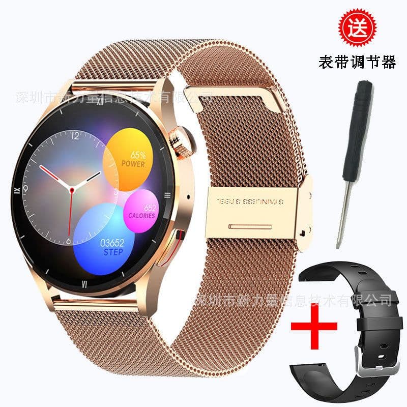 image-QS39 Smart Watch - Bamboo Steel Gold 1.32"