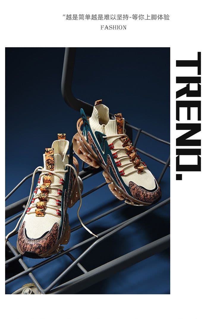 image-Men's Running Shoes - High Top Blade Outsole Sneakers
