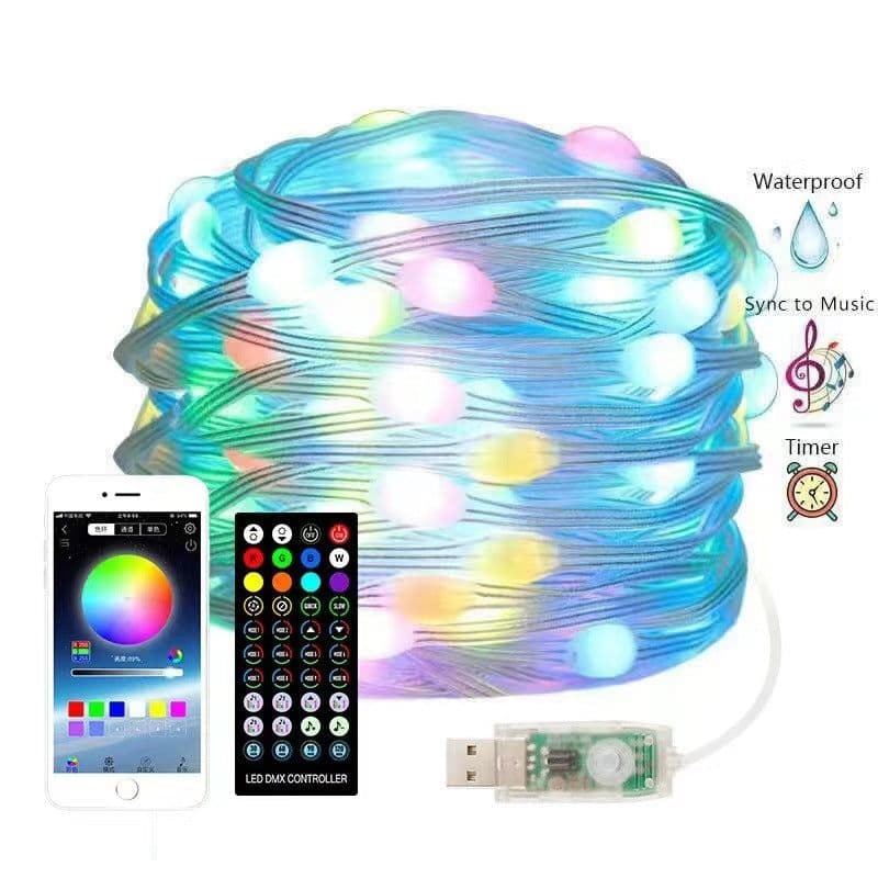 image-FX RGB LED String Lights 100LED APP Bluetooth