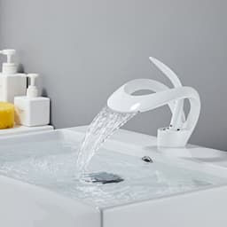 image-Ashani Copper Waterfall Basin Faucet - Hot/Cold Luxury