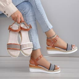 image-Strappy Sandals - Black Microfiber Size 42