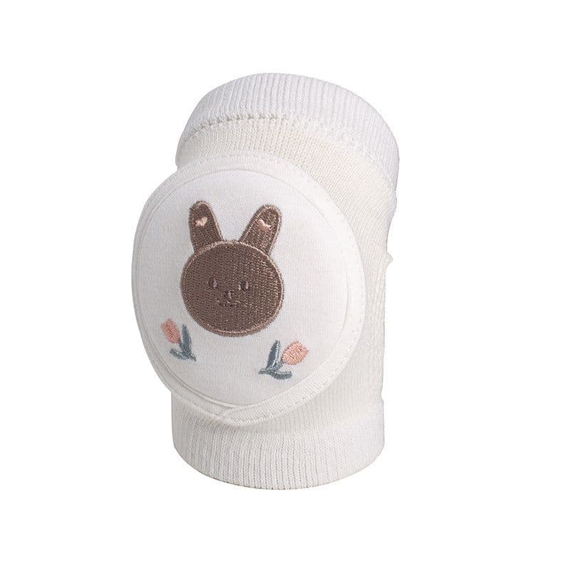 image-Cute baby knee pads for boys and girls crawling protective gear baby toddler anti-fall pure white sponge elbow pads summer thin