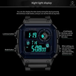 image-Lige LG8921 Electronic Watch - 40mm Silver 30M Water-Resistant