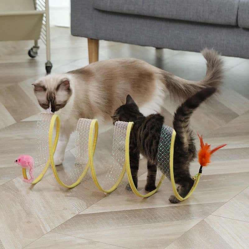 image-Pet Cat Tunnel Toy - Foldable Interactive