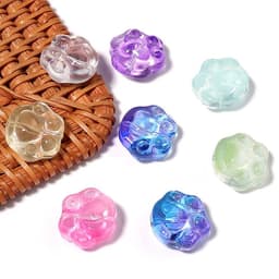 image-Glass Bear Claw Beads 20pcs - Colorful 3D Cat Claw DIY