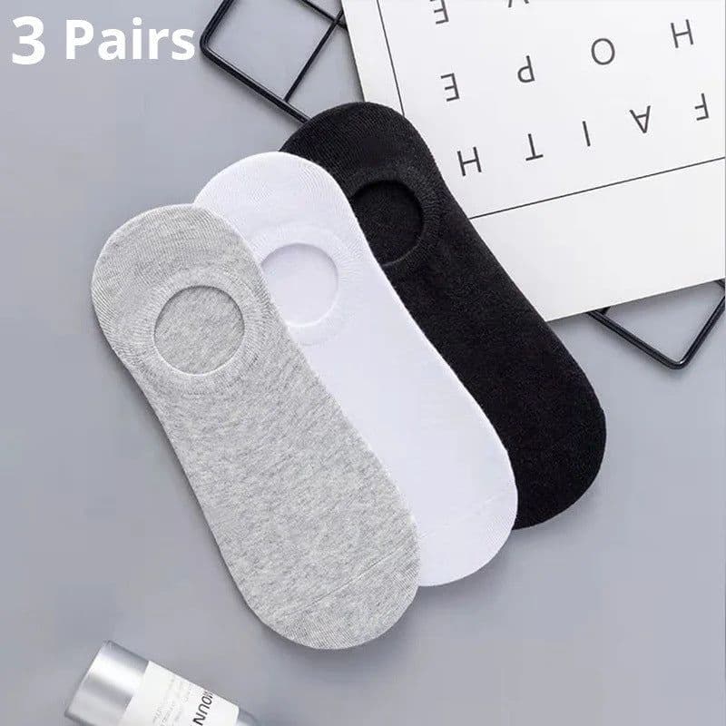 image-Men's Ankle Socks - Breathable Cotton Sports Socks