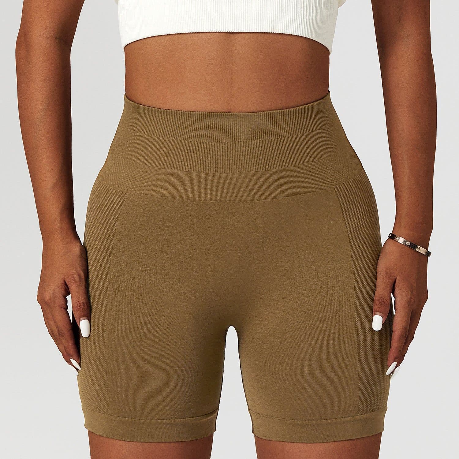 image-Yoga Shorts - Summer Running Tights, Breathable High Waist, Versatile Sports Pants, Far Mountain Ash