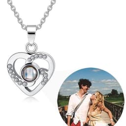 image-I Love You Projection Necklace - Titanium Steel Rose Gold