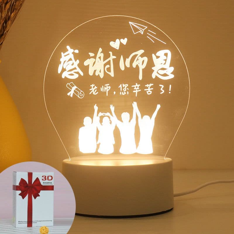 image-Christmas 3D Night Light Table Lamp, Kids' Gift, Modern, USB, 135x210mm