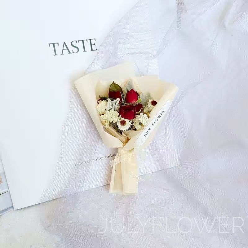 image-Mini Dried Roses Bouquet - Valentine's DIY Decorations 5"