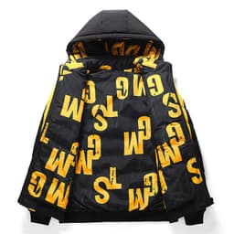 image-Men's Winter Cotton Puffer Jacket - Black Hooded 5XL