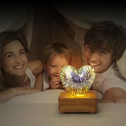 image-Yikexin LED 3D Firework Night Light - Heart-shaped USB