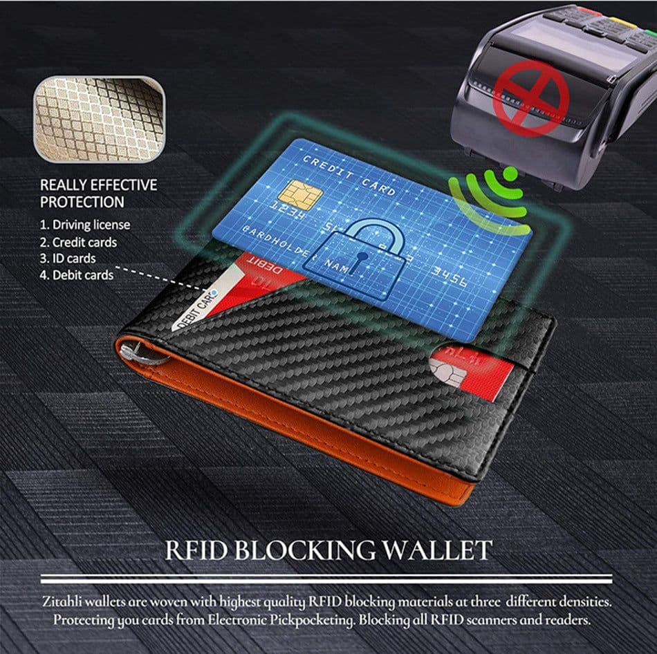 image-Carbon Fiber Men's Wallet - Business Wallet