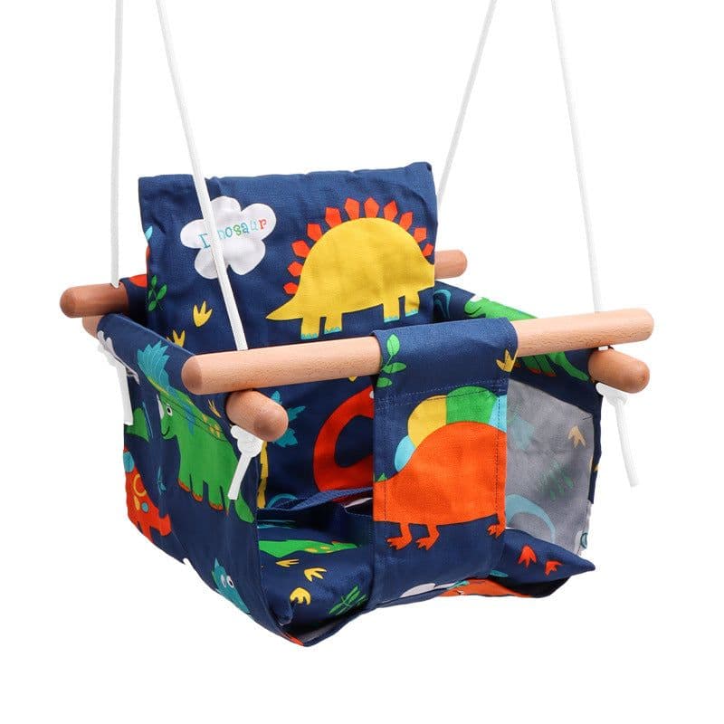 image-Red House Dinosaur Swing Chair - Infant Cotton Linen