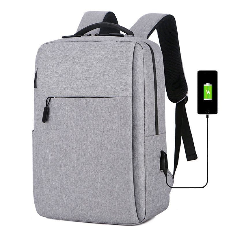 image-Little Elite 20-35L Business Backpack - Gray USB Charging Oxford Cloth