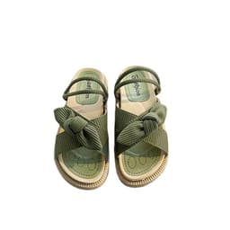 image-Roman Sandals - Beige Flat Bow Tie Summer