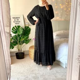 image-M136#LAZADA Foreign trade cross-border women's dress three-dimensional jacquard Muslim Middle East mopping dress