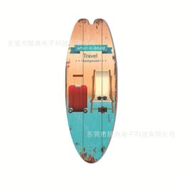 image-Wooden Surfboard Beach Theme Sign - Retro Decor for Bar or Wall