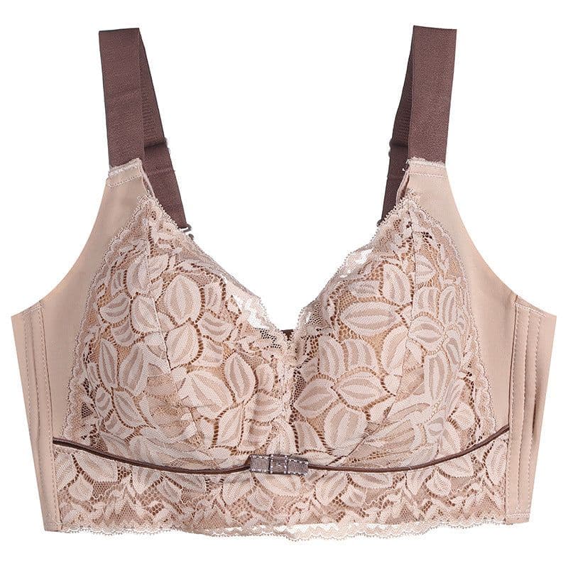 image-Ya Kangrou Bamboo Fiber Bra - Khaki, 46/105, No Rims, Anti-Sagging