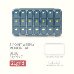 image-Manga Pill Box 7-Day Organizer Brown