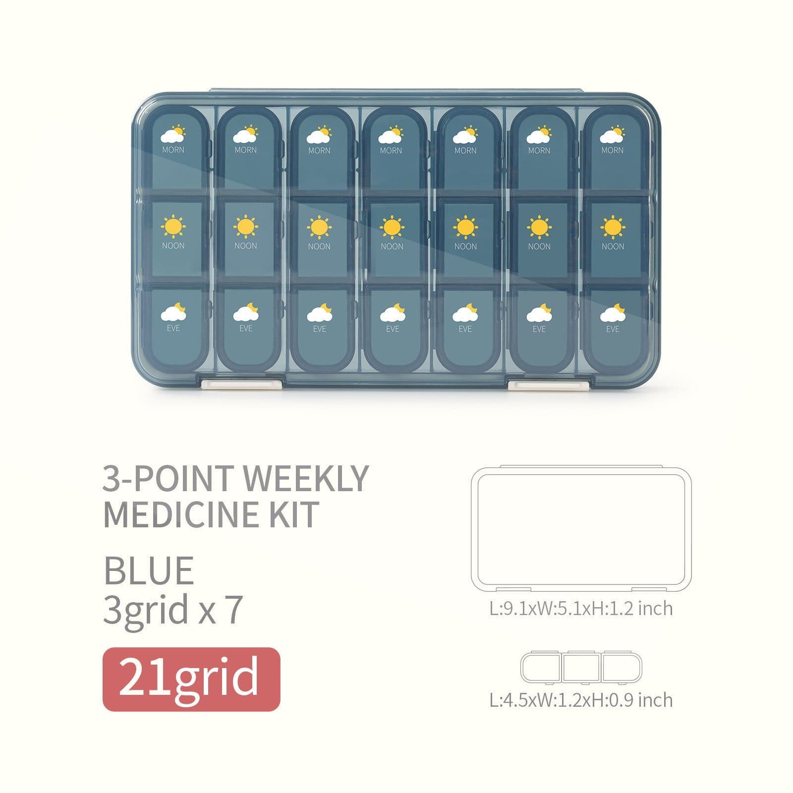 image-Manga Pill Box 7-Day Organizer Brown