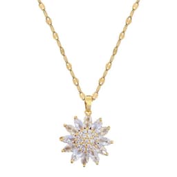 image-Titanium Steel Sunflower Necklace Women