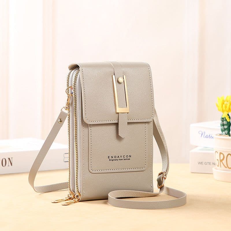 image-Lonnie Mobile Phone Bag H018 - Dark Pink PU Leather