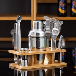 image-Stainless Steel Cocktail Shaker Set - Nordic Style Bar Tool 21.5x17x13.5CM