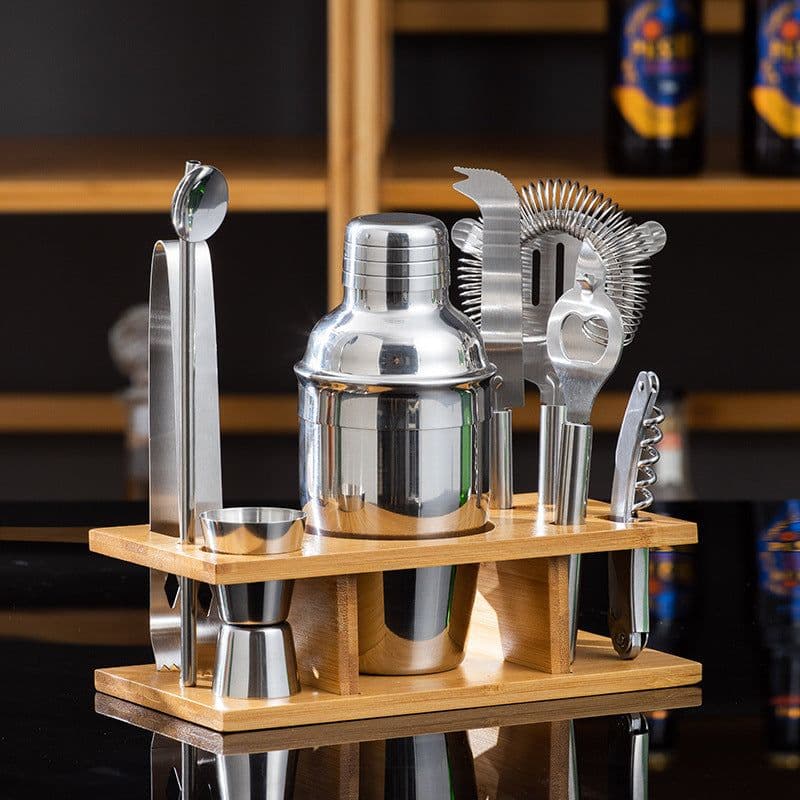 image-Stainless Steel Cocktail Shaker Set - Nordic Style Bar Tool 21.5x17x13.5CM