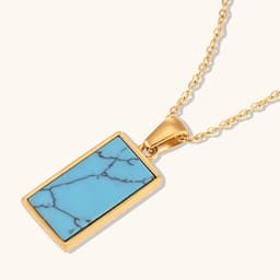 image-Ding Ran 18K Gold-Plated Zircon Tarot Necklace - Fashion Geometry 41cm-50cm