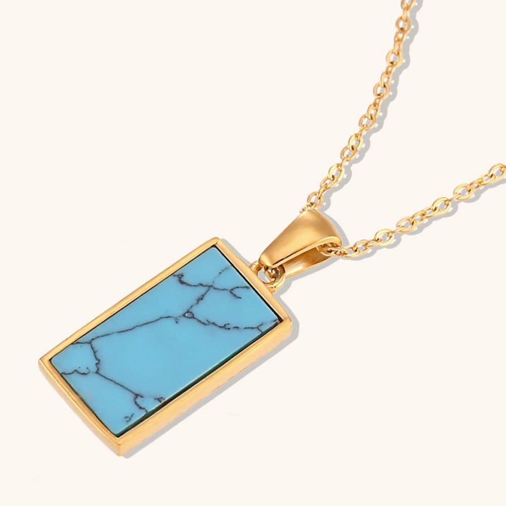 image-Ding Ran 18K Gold-Plated Zircon Tarot Necklace - Fashion Geometry 41cm-50cm