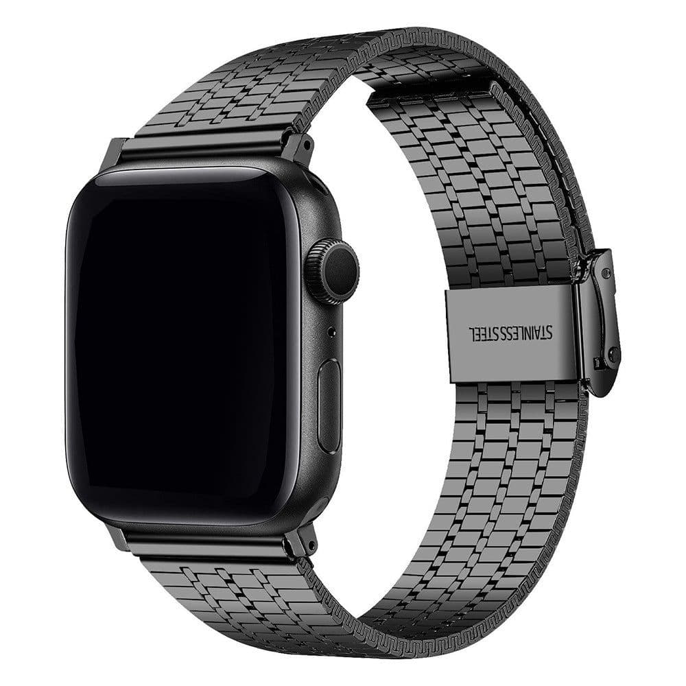 image-Apple Watch Metal Strap Fish Scale Seven Stainless Steel Double Safety Buckle