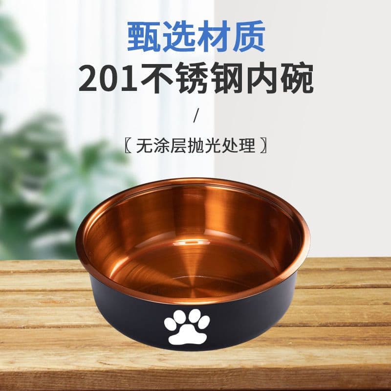 image-Large Capacity Stainless Steel Dog Bowl with Neck Guard