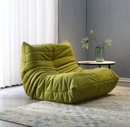image-Ochao Yellow Velvet Lazy Sofa - Modern 66x50cm