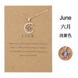 image-Birthstone Necklace - December Turquoise Star Moon