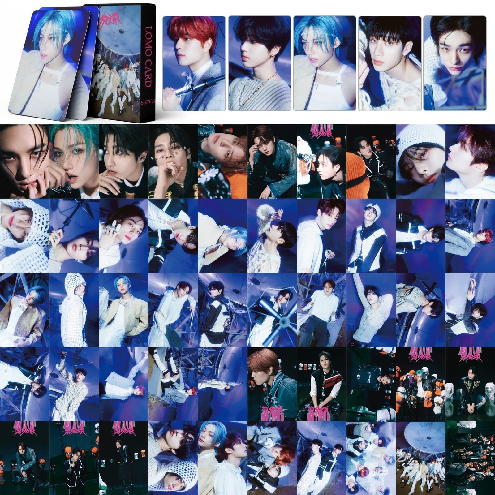 image-SK Stray Kids Album Cards - Bang Chan, Lee Know, Hyunjin