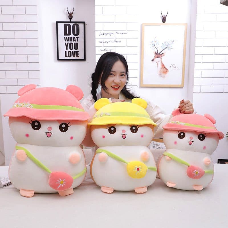 image-Moren Story Pink Hamster Plush Toy - Soft Doll Gift for Kids