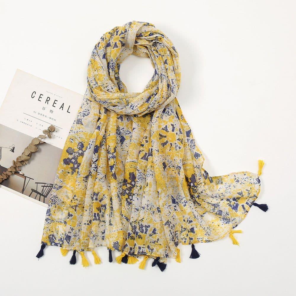 image-Japanese/Korean Butterfly Print Sun Protection Scarf, Beach Towel, 180x90cm