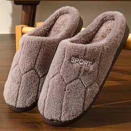 image-Unisex Thick-Soled Winter Cotton Slippers, Green, Size 38-39