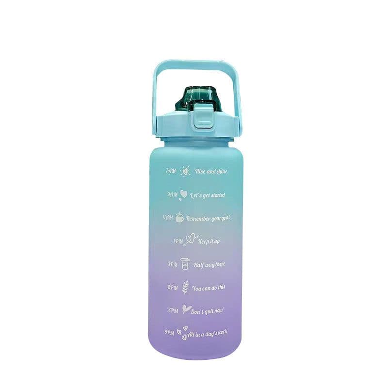 image-Wardcolor Purple Green Gradient 2000ml Sports Bottle Outdoor Portable With Scale