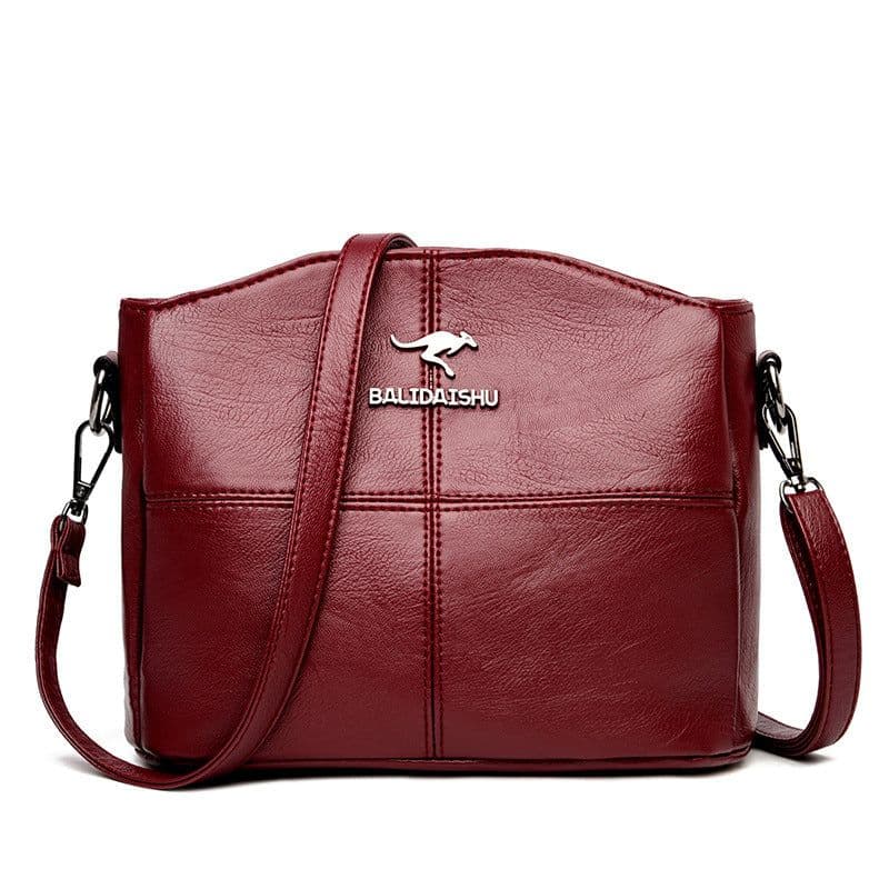 image-KINNMANI Shoulder Bag - Claret PU Shell 22cm