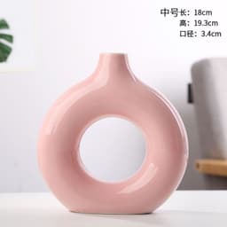 image-Nordic Ceramic Flower Arrangement Vase - Creative Round Dry Hydroponic Decor
