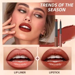 image-QIBEST Lipstick Lip Liner Set - Matte Nude Waterproof