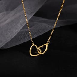 image-Japanese and Korean Cold Wind Metal Alloy Heart Double Necklace - Small