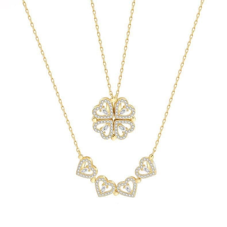 image-Rose Gold Four-Leaf Clover Necklace Women
