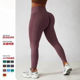 image-Yoga Pants Women High Waist Blue Purple L