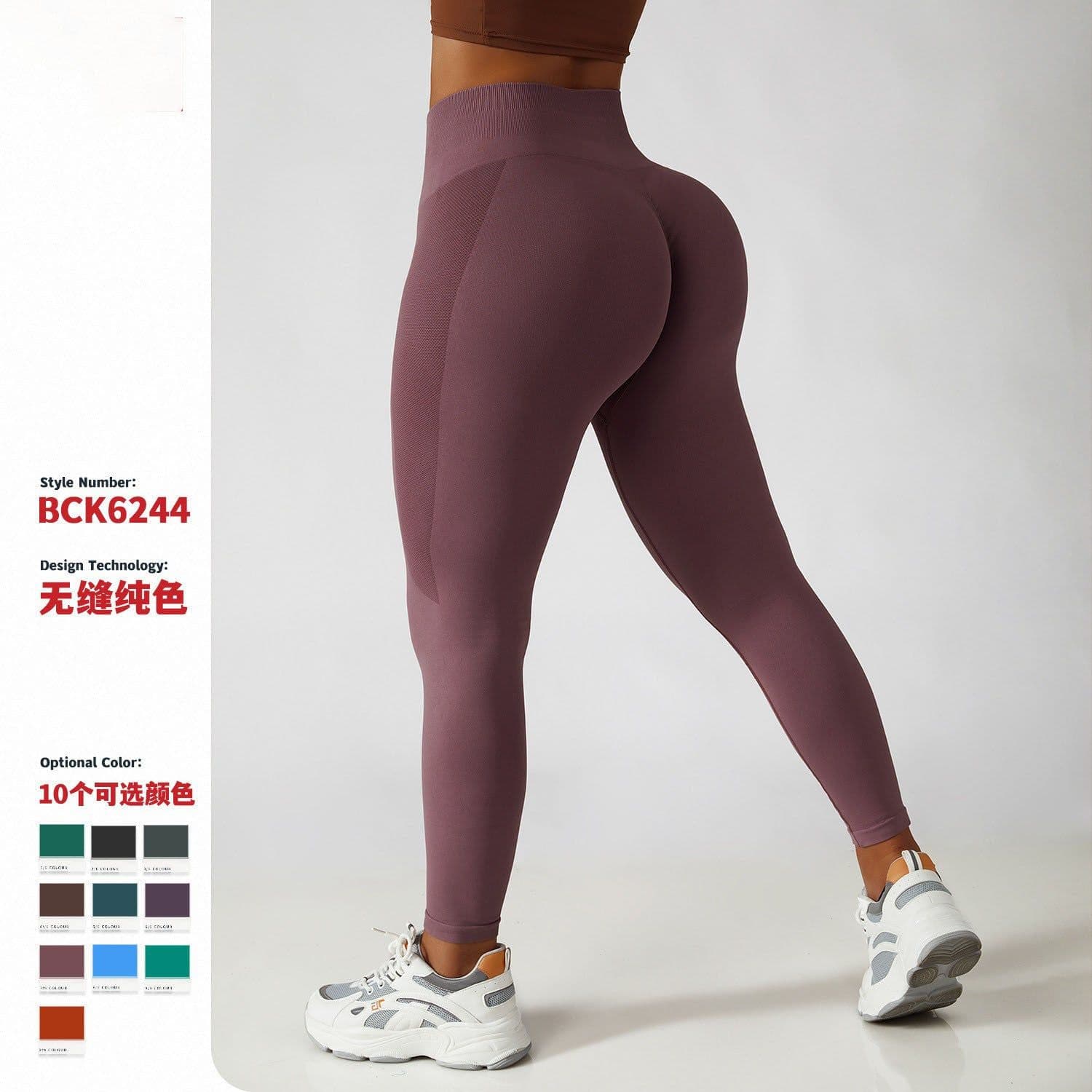 image-Yoga Pants Women High Waist Blue Purple L